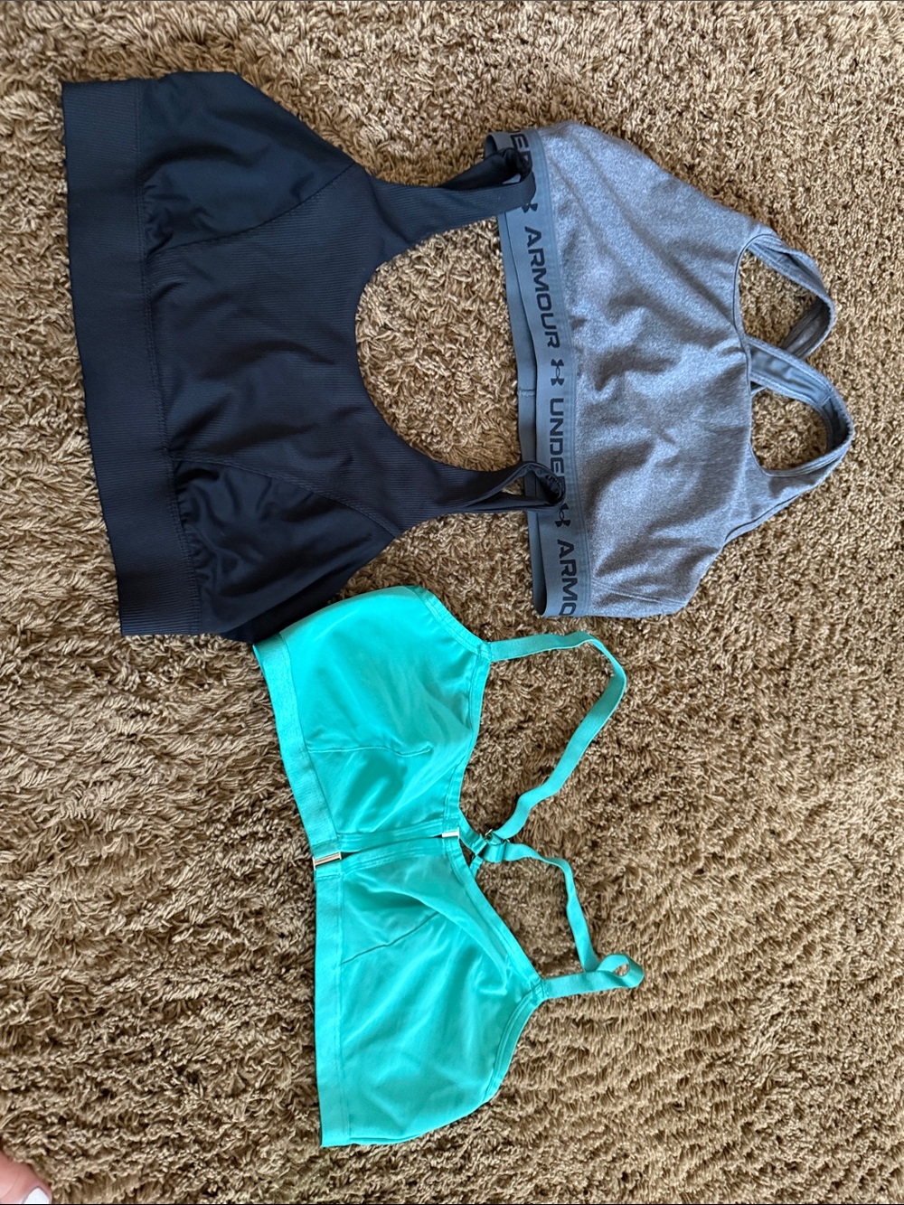 Under Armour Women's Black, Gray & Teal Active  Tops Trio